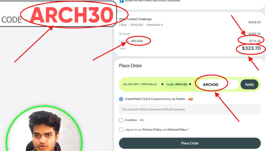 Atlas Funded Coupon Code “ARCH30” – Save 35% on Trading Fees