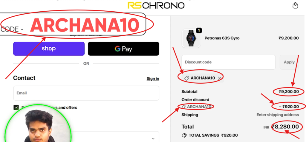 RsChrono Discount Code “ARCHANA10” – Exclusive 10% Off On Your Purchase