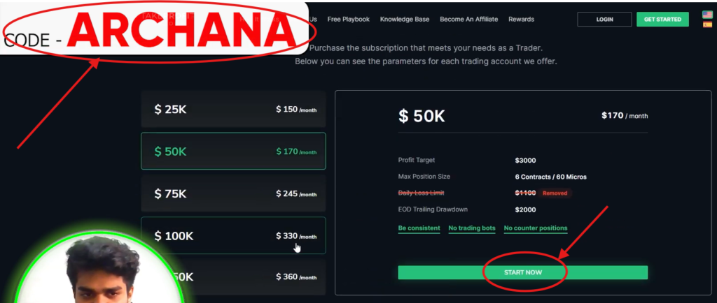 TakeProfitTrader Promo Code "ARCHANA" – Save 10% on Trading Fees Instantly