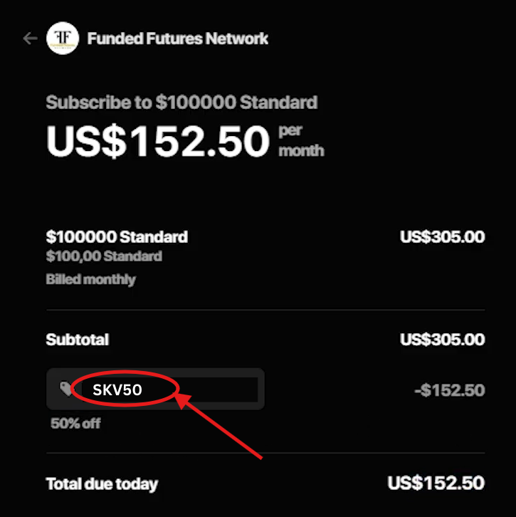 FundedFutures Network Promo Code “SKV50” – Get 50% Off All Plans