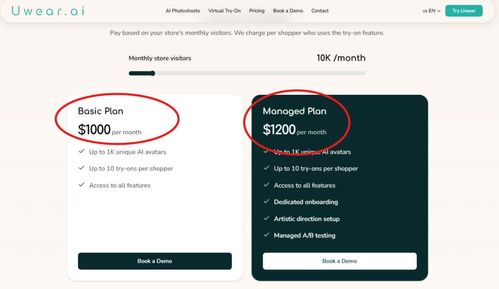 Uwear AI Subscription Plans & Pricing