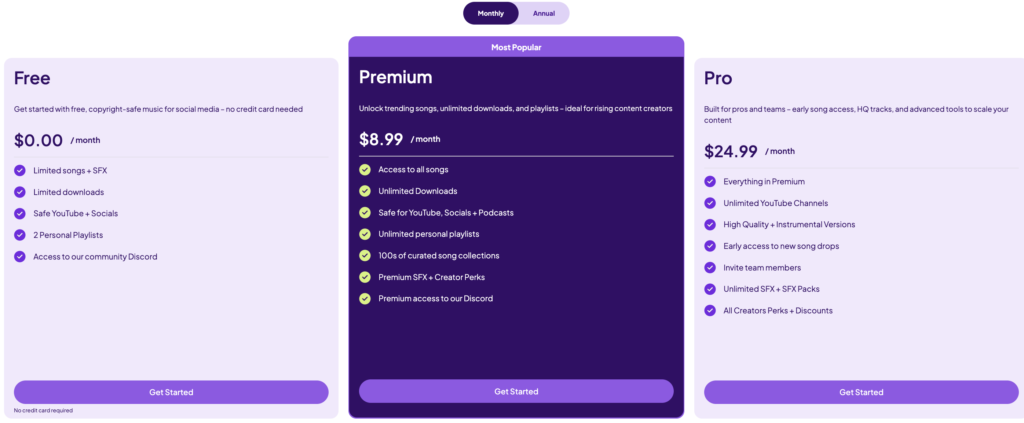 The Matic Pricing Plans