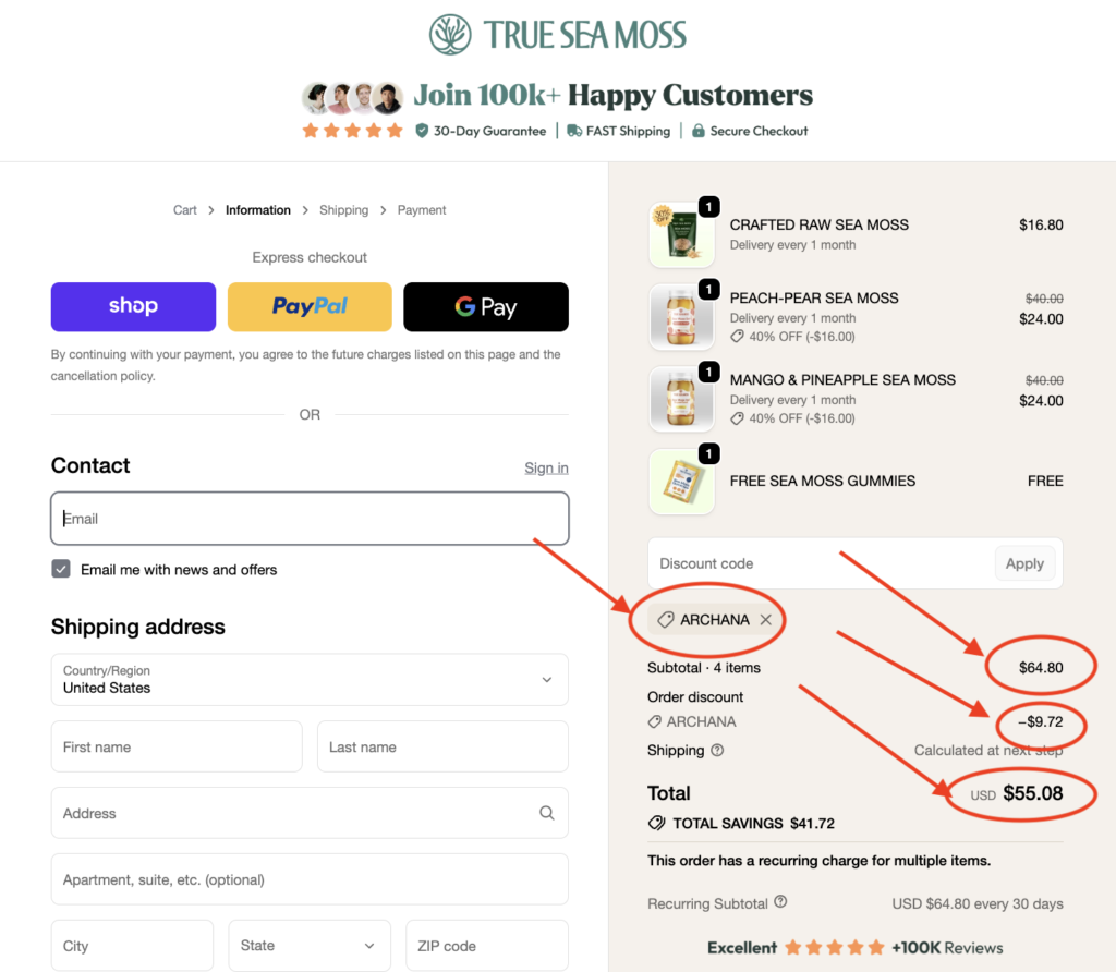How to Use Trueseamoss Discount Code “ARCHANA” to Save 15% (Step-by-Step Guide)