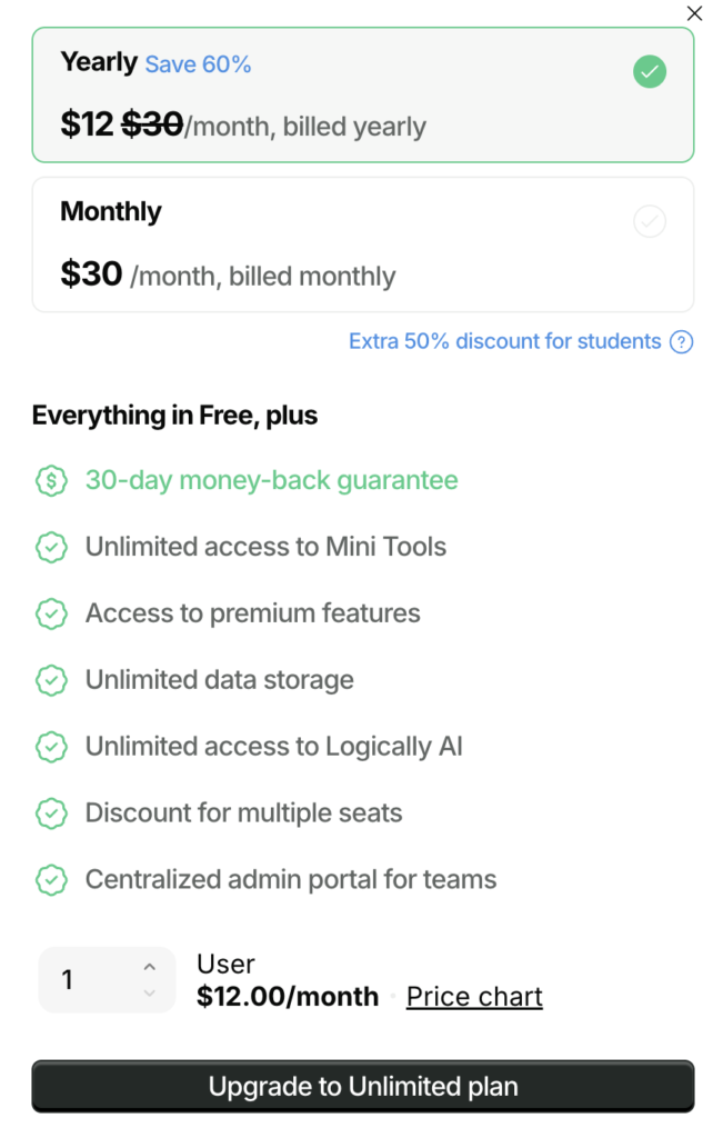 Logically AI Pricing Plans and Subscription Details