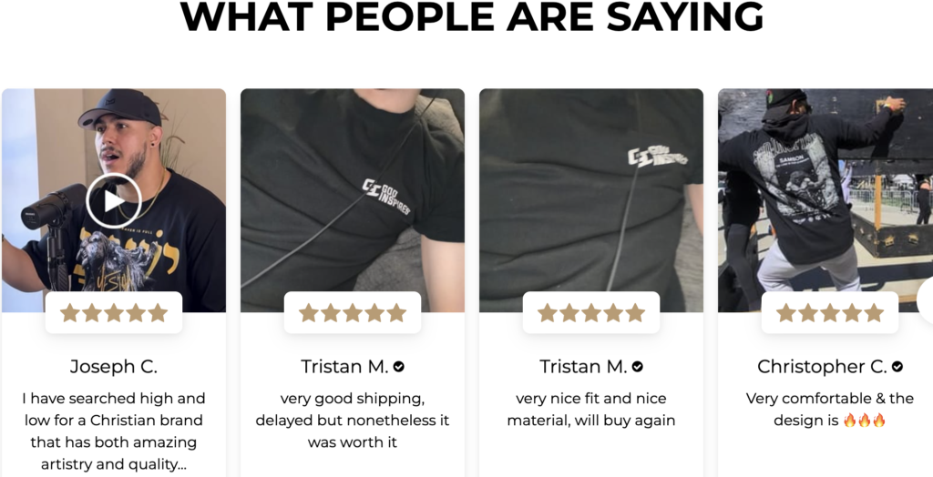 God Inspires Clothing Reviews From Customers